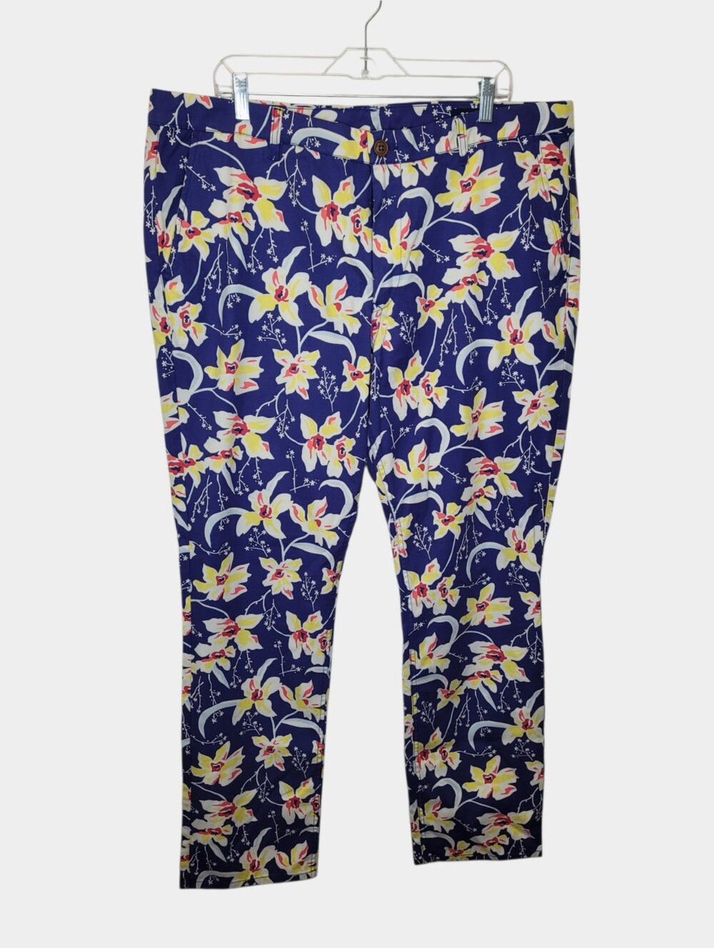 Bonobos Slim Straight Washed Chino Pants 40x34 Floral GTH Preppy